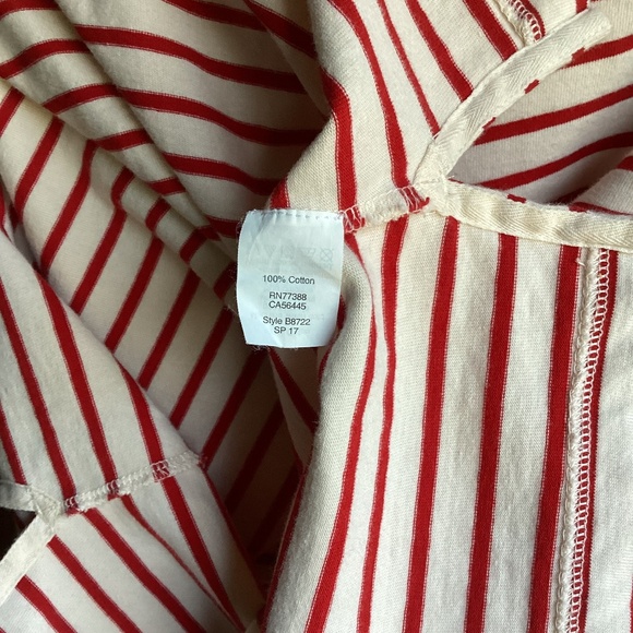 EUC J.Crew Red & White Striped Boatneck Top, 100% Cotton - Picture 6 of 6